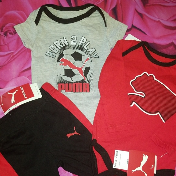 Puma baby boy 3 piece Set size12 month long sleeve multicolor